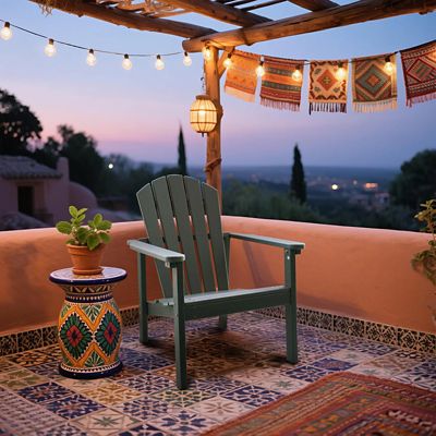 Image showing  All Weather HDPE Stackable Adirondack Chair, Space-Saving Outdoor Patio Chair, 2 pc.