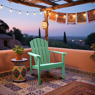 Image showing  All Weather HDPE Stackable Adirondack Chair, Space-Saving Outdoor Patio Chair, 2 pc.