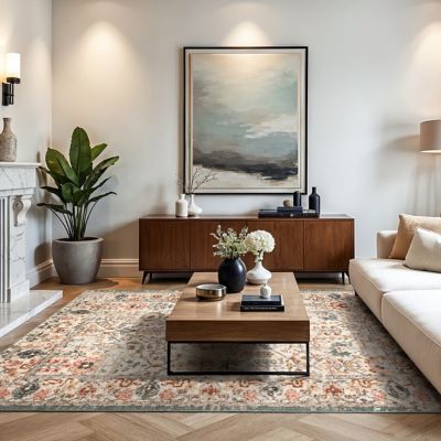 Image showing  Lenore Vintage Floral Area Rug