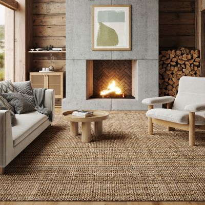 Image showing  Ashli Solid Farmhouse Jute Area Rug