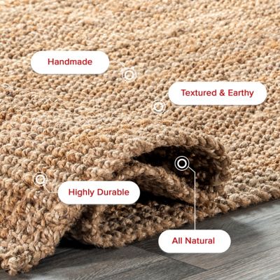 Image showing  Ashli Solid Farmhouse Jute Area Rug