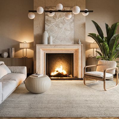 Image showing  Ashli Solid Farmhouse Jute Area Rug