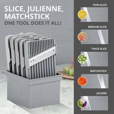 Image showing 2 th Granitestone Nutri Slicer Mandoline 5-in-1 Multi-Functional Portable Countertop Kitchen Mandoline