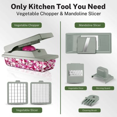 Image showing 2 th Granitestone Nutri Slicer XL 4 in.1-Portable Easy Storage Handheld Kitchen Slicer with Storage Container