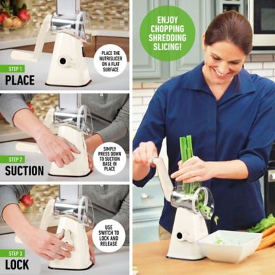 Image showing  NutriSlicer 3-in-1 Spinning/Rotating Mandoline and Countertop Food Slicer and Grater