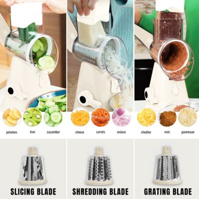 Image showing  NutriSlicer 3-in-1 Spinning/Rotating Mandoline and Countertop Food Slicer and Grater
