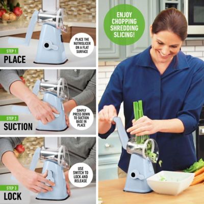 Image showing  NutriSlicer 3-in-1 Spinning/Rotating Mandoline and Countertop Food Slicer and Grater