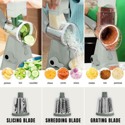 Image showing  NutriSlicer 3-in-1 Spinning/Rotating Mandoline and Countertop Food Slicer and Grater