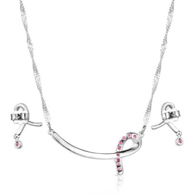 Image showing  Tough Enough to Wear Pink Hope Rope Jewelry Set