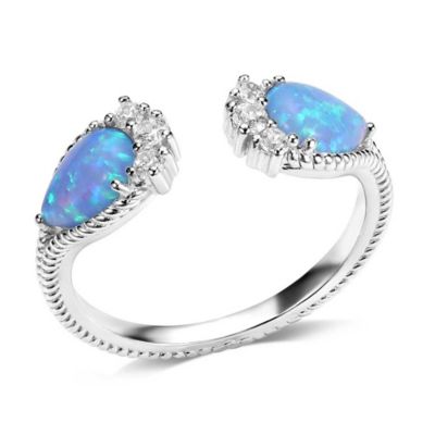 Montana Silversmiths Blue Opal Flare Ring
