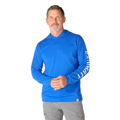 Image showing 0 th Carhartt Men's Force Relaxed Fit Midweight Logo Graphic Hooded Long-Sleeve T-Shirt, 106654-CRH