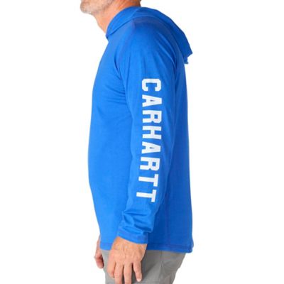 Image showing 2 th Carhartt Men's Force Relaxed Fit Midweight Logo Graphic Hooded Long-Sleeve T-Shirt, 106654-CRH