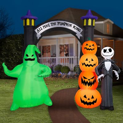 Image showing  Airblown-NBC Jack and Oogie with Pumpkins Archway