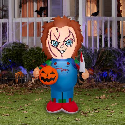 Image showing  Airblown-Stylized Chucky Holding Pumpkin