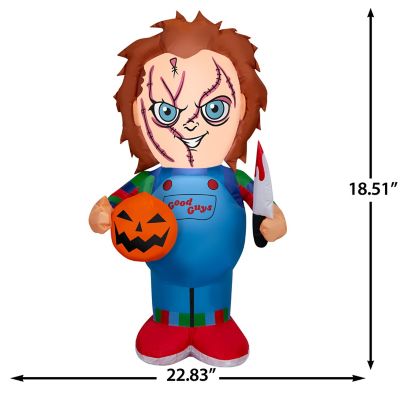 Image showing  Airblown-Stylized Chucky Holding Pumpkin