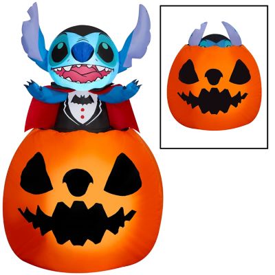 Disney Animated Airblown-Vampire Stitch Popping Out of Pumpkin