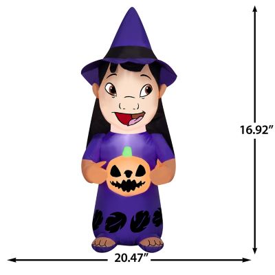 Image showing  Airblown-Lilo with Witch Hat and Pumpkin