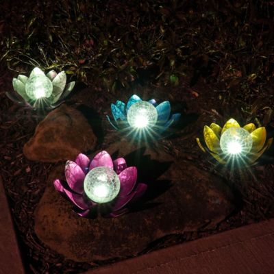 Image showing  Blue Lotus Flower Solar LED Garden Light