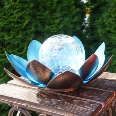 Image showing  Blue Lotus Flower Solar LED Garden Light