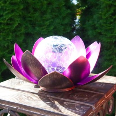 Image showing  Violet Lotus Flower Solar LED Garden Light