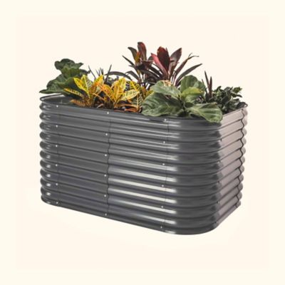 Vego Garden 32 in. Extra Tall Classic 6-In-1 Modular Metal Raised Garden Bed Kit - Modern Gray