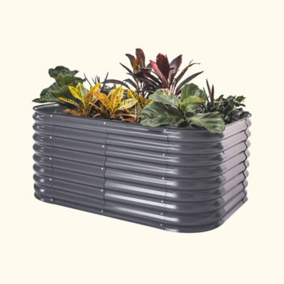 Vego Garden 26 in. Tall Classic 6-In-1 Modular Metal Raised Garden Bed Kit - Modern Gray