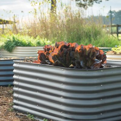 Image showing  26 in. Tall Classic 6-In-1 Modular Metal Raised Garden Bed Kit, Modern Gray