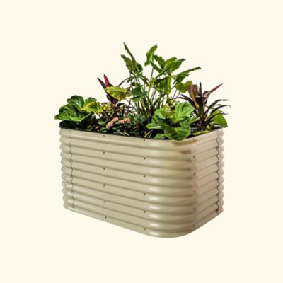 Vego Garden 32 in. Extra Tall Classic 6-In-1 Modular Metal Raised Garden Bed Kit - Pearl White