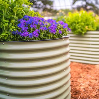 Image showing  32 in. Extra Tall Classic 6-In-1 Modular Metal Raised Garden Bed Kit - Pearl White