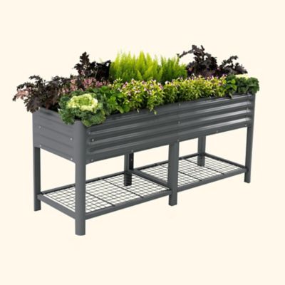 Image showing  Elevated Garden Bed - 2x6 ft - Modern Gray