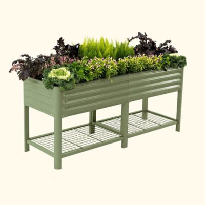 Image showing  Elevated Garden Bed - 2x6 ft - Olive Green
