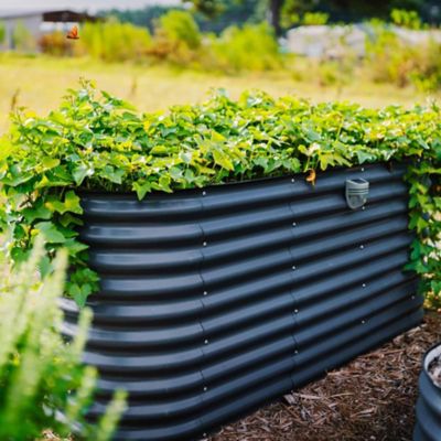 Image showing  32 in. Extra Tall Classic 9-In-1 Modular Metal Raised Garden Bed Kit - Modern Gray