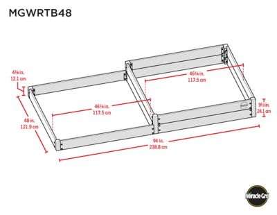 Image showing  Wood 4 x 8ft. 2-Tier Raised Garden Bed