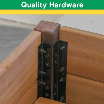 Image showing  Wood 2 x 4ft. Raised Garden Planter with Shelf