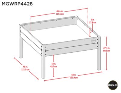 Image showing  Wood 4 X 4 Ft. Raised Garden Planter