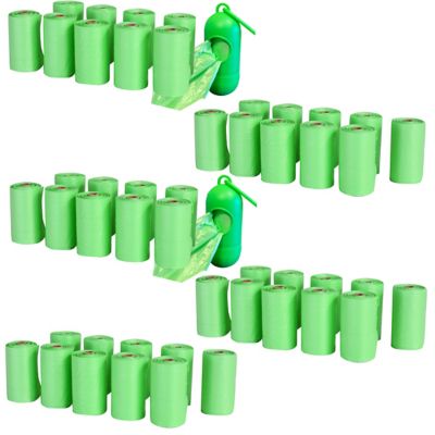 Image showing  50 Rolls (1000 bags) Standard Size Dog Waste Bags with 2 Leash Clip Dispensers