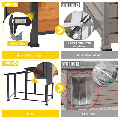 Image showing  Metal Frame Wooden Dog House