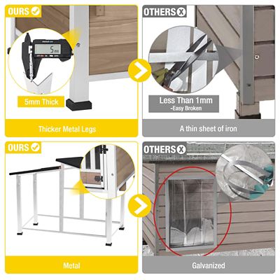 Image showing  Metal Frame Wooden Dog House