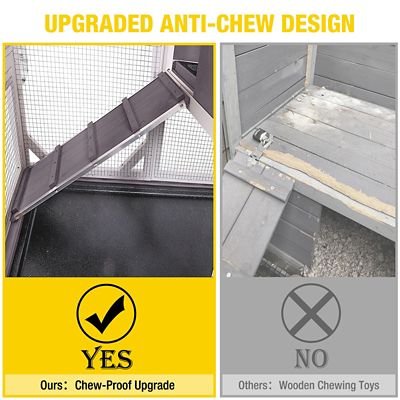 Image showing  Premium 2-Story Wooden Rabbit Hutch with Casters, Easy Cleaning Pull-Out Tray