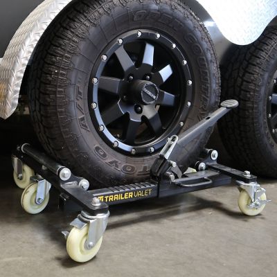Image showing  Heavy Duty 6 Wheel Tire Dolly 4 Pack 2,000 lbs. Capacity per Dolly, Polyurethane Casters with Dolly Storage Rack