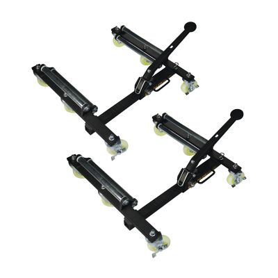 Image showing  Heavy Duty 6 Wheel Tire Dolly 2 Pack 2,000 lbs. Capacity per Dolly, Polyurethane Casters with Dolly Storage Rack