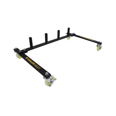 Image showing  Heavy Duty 6 Wheel Tire Dolly 2 Pack 2,000 lbs. Capacity per Dolly, Polyurethane Casters with Dolly Storage Rack