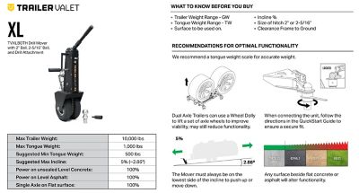 Image showing 5 th Trailer Valet Trailer Dolly 10,000 lb. Trailer Mover with 2 in. and 2-5/16 in. Ball Converter