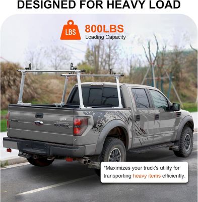 Image showing  Adjustable Universal Aluminum Truck Ladder Rack, 800 LBS Capacity