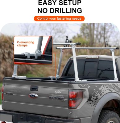 Image showing  Adjustable Universal Aluminum Truck Ladder Rack, 800 LBS Capacity