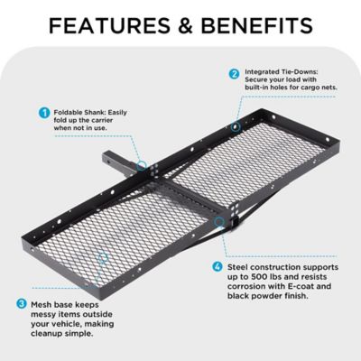 Image showing 6 th Rockland Foldable Steel Cargo Carrier with Receiver Bar