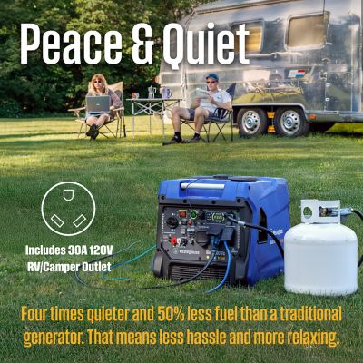 Image showing 7 th Westinghouse 8,200/6,600 W Tri-Fuel Portable Inverter Generator. Gas/Propane/Natural Gas, CO Sensor