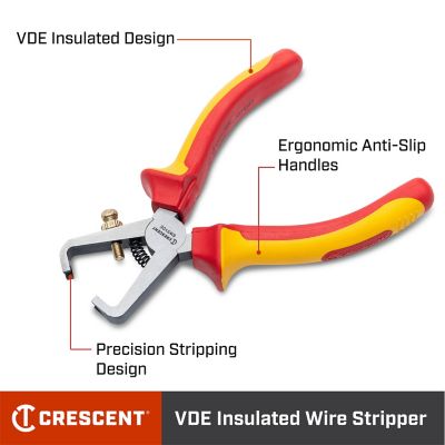 Image showing  6 in. VDE Insulated Wire Stripper Pliers