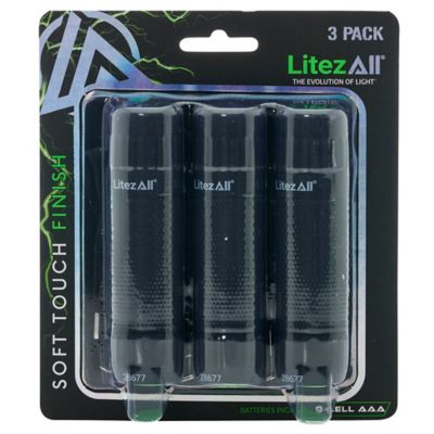 Image showing  Rubber Coated EDC Flashlight 3 pk.