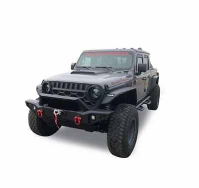 Image showing  Armour Heavy Duty Front Bumper Matte Black fits 2020-2025 Jeep Gladiator 2018-2025 Jeep Wrangler JL